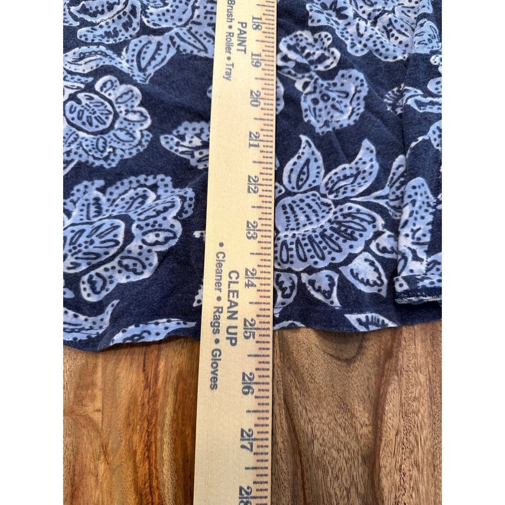 We The Free Floral Print Cotton T Shirt Blue White Women's Size M - Picture 10 of 10